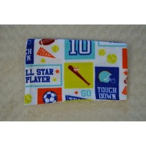 Safety 1st Baby Blanket Sport Football Soccer Ball Go Team Touch Down White Blue